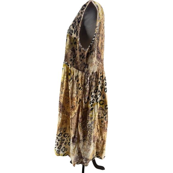 Jane Ashley Women's Plus100% Cotton Sleeveless Smocked Midi Length Dress Size 2X - Picture 2 of 4